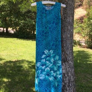 Summer dress in beautiful shades of blue.